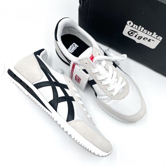 Onitsuka Tiger New York Sneakers White Black Suede Lace Up Sz 9 Men's - Picture 1 of 10